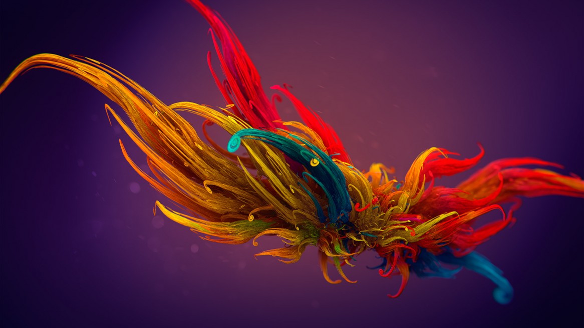 Colored fractal fibers